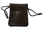 Lot Of 4 Black Leather Small 3  Drawstring Pouch Bag For Jewelry Coins Dice