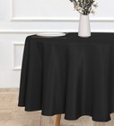 Linentablecloth 90 In  Round Polyester Tablecloth Black New