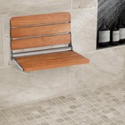 440lbs Folding Oak Shower Seat 16  Wall Mounted Shower Bench Rust-proof Chair