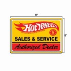 Hot Wheels Tin Metal Sign Toy Metal Cars Garage Man Cave Authorized Dealer