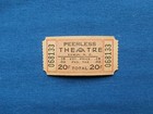 Vintage Peerless Theatre 20 Cent Tickets  strip Of 4  Drive-in Movie cinema - Nc