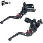 Universal 7 8   Motorcycle Cnc Brake Master Cylinder Reservoir Clutch Lever Set
