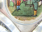 Victorian Sterling Silver J r Hand Painted Ashtray The Rivals By Victor Venner 