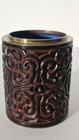 Brush Pot - Qianlong - Ebony Wood  Carved In A Fengshui Ruyi Pattern 