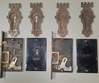 Rare Victorian Era P f  Corbin Eastlake Pocket Door Lock   Escutcheon Platess