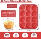 Silicone Muffin Pan With Metal Reinforced Frame 2 Pcs 2 9  Regular Size 12 Cups