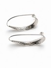 925 Sterling Silver Hammered Teardrop Hoop Earrings Large Modern Statement
