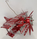 Coca Cola Aluminum Soda Can Airplane Handcrafted Bi-plane