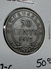 1917-c Newfoundland 50 Cents Silver Coin Low Mintage