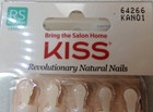 Kiss Salon Acrylic Nails Shiny Nude French Glue On Real Short   Square Shape