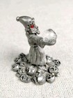Spoontiques Pewter Wizard Sorcerer Fantasy Figurine Clear Crystal Ball Red Eyes