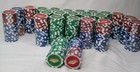 50 New Poker Chips Las Vegas  Nevada  Red  Blue   Green Manufacture Sealed New  
