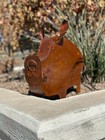 Rustic Snout Pig     Handcrafted Metal Garden Sculpture
