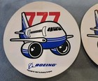 Lot Of 2 Vintage Nos Boeing 777 Decal Stickers 1996 Round Airplane Airlines