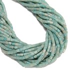 Natural Green Amazonite Cylinder Tube Beads Size 4x4mm 15 5  Strand