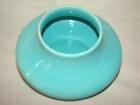 Vintage Mid-century Turquoise Blue Pottery Squat Bowl Vase  Incised Calif