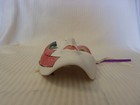 Small White With Red   Gold Plaster Female Mask Wall Hanging Mardi Gras Style
