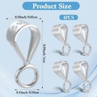 4 Pcs 925 Sterling Silver Pendant Clasp For Necklace Bail Connector   With Open