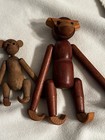Vintage Set Of 2  Mcm Wooden Monkeys With Articulated Limbs  Kay Bojessen Style 