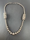 Sterling Silver Vintage Graduated Beaded Necklace