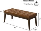 End Of Bed Bedroom Bench  Faux Leather Upholstered Tufted Bench brown 
