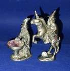 2 Spoontiques Pewter Wizard Mini Figurine 2 75  - 3 25  T Crystal Fantasy Magic