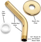 6 Inch Shower Arm And Flange  aqua Elegante  - Polished Brass