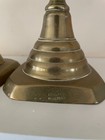Antique Victorian 1902 Pair Of Brass Coronation Push Up Candlesticks Holder 11 