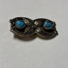 Sterling Silver Vintage Turquoise Flower Navajo Pendant