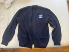 Usps Full Zip Cardigan Sweater Postal Size Medium Navy Employee Usa Made