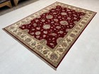 6x8 Ft Chobi Area Rug - Floral Afghan Hand Knotted Red Organic Dye Wool Rug