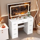 10 Led Lights With Large 3 Colors Mirror Makeup Dresser Desk Vanity Drawer Table