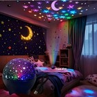 Led Starry Moon Galaxy Projector Night Light Usb Kids Room Decor Gift Lamps