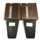 General Electric Modern Dark Wood Black Chrome Bookends 5x6 Inch 