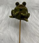 Resin Floral Pick Green Frog 11 Inch Florist Pick New W  Tags
