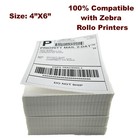 500 4x6 Fanfold Direct Thermal Shipping Labels For Zebra   Rollo Printers