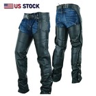 Highway Leather Lined Chaps Motorcycle Riding Bikers Chap Black Sku   Hl12800spt