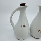 Oil   Vinegar Cruet Set Vintage Japan Omc Otagiri White With Corks Never Used