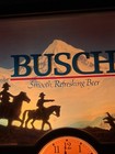 Vintage Busch Beer Western Cowboy 3-d Scene Light Up Clock