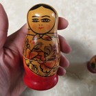 Vintage Ussr Russian Wood Matryoshka Nesting Dolls Set Of 4 Floral Flowers