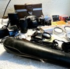 Vintage 35mm Camera Lot  Sunset Tripod Ricoh Minolta Kowa Hoya Some New