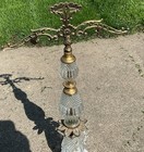 Vintage  scales Of Justice  Cut Glass   Brass  With Marble Base 23  Tall