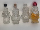 Vintage 4 Piece Figural Glass Bottle Lot - 1950s Poland Spring Clear Moses  Etc