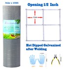 1 2  x36  x100  Hardware Cloth Wire Mesh Galvanized Welded Rolls Rabbits Fencing