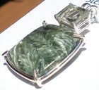 Seraphinite Pendant With Prasiolite - Sterling Silver J2385b