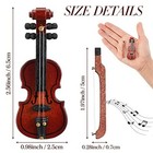 2 Pieces Miniature Wooden Violin Mini Violin Model Mini Wooden Violin Toy Mini W
