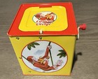 Vintage 1990s Curious George Jack In The Box Musical Tin - Schylling Vtg 90s