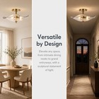 17   Modern Led Ceiling Light Waves Clear Glass Semi Flush Mount Gold Fixture