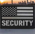 Black Grey Reflective United States Us American Flag Security Guard Patch