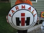 Farmall  International Harvester 16  Metal Button Advertising Sign